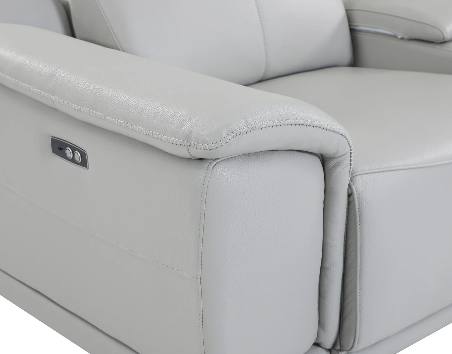 Global 9762 Genoa 6 Pc Power Sectional - Light Grey - Image 6