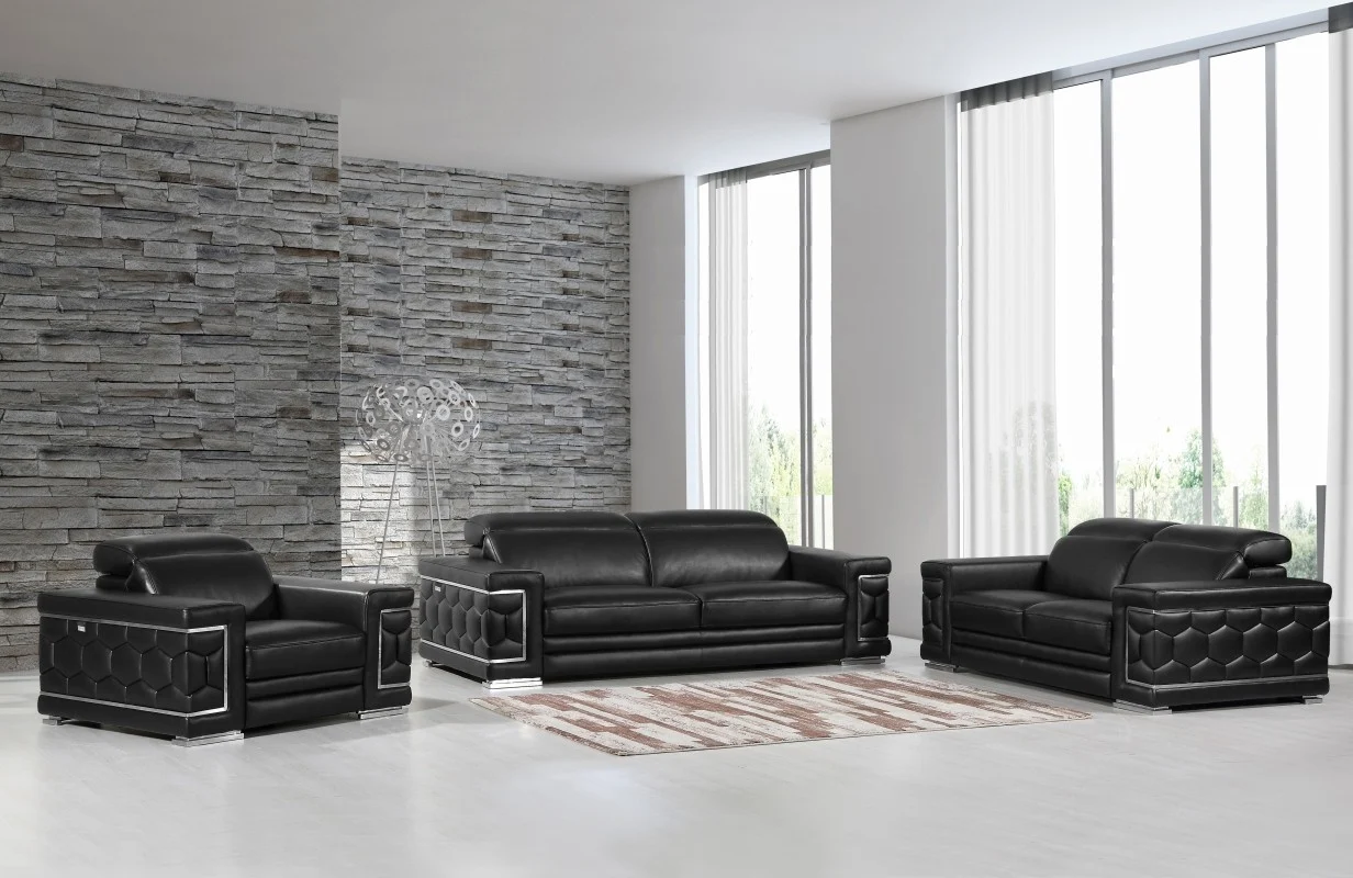 692 Genuine Italian Leather Sofa Set by Global United - 5 Colors - Image 2