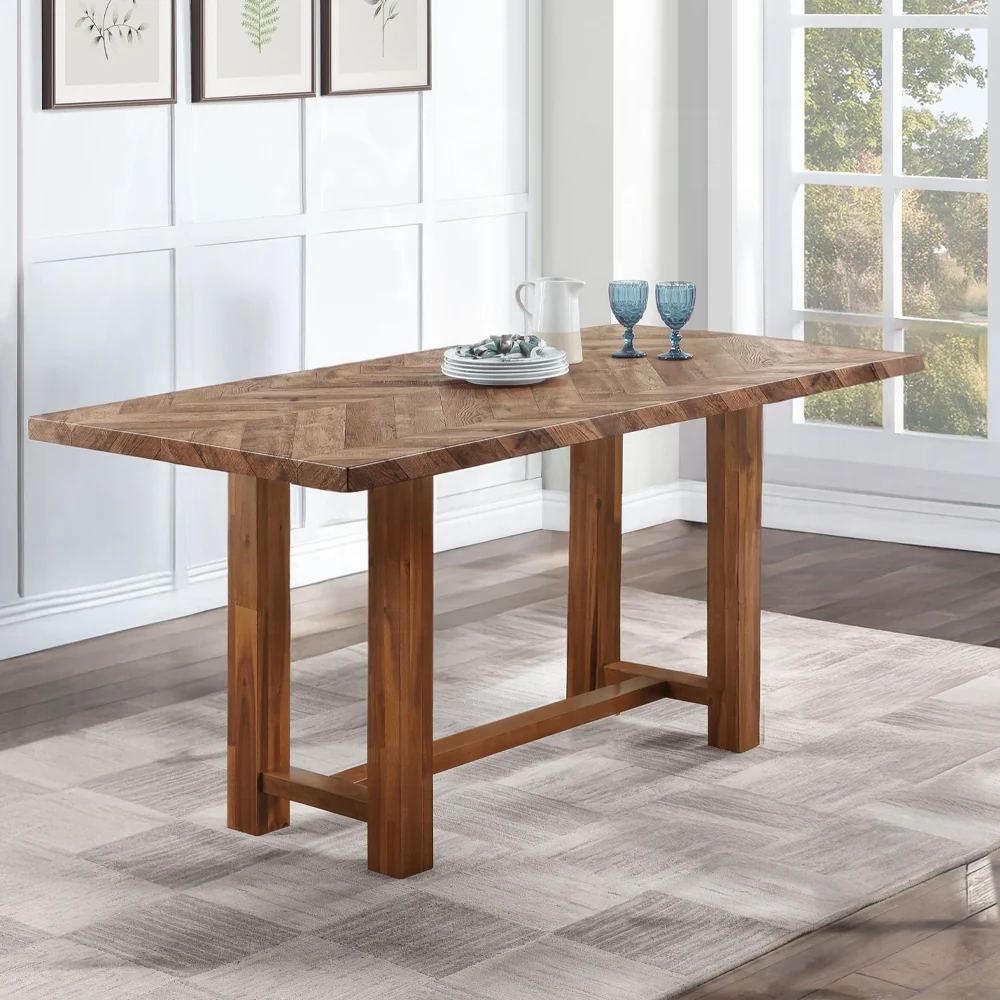Gilsea DN03725 Brown Finish Dining Set - Image 2