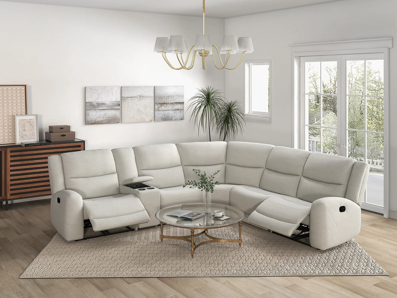 Giraldus Beige Motion Sectional CM9988BG - Image 2