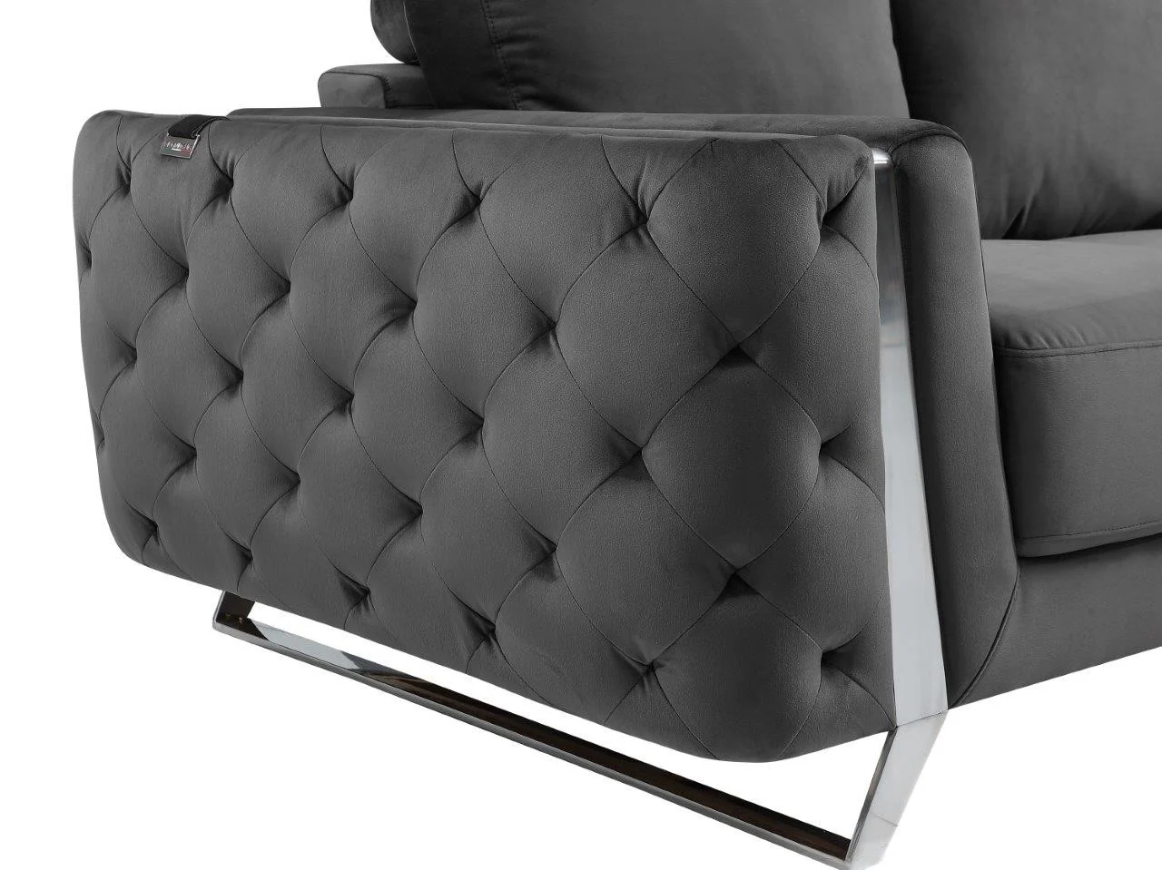 Global United 1051 Gray Sofa & Loveseat - Image 5