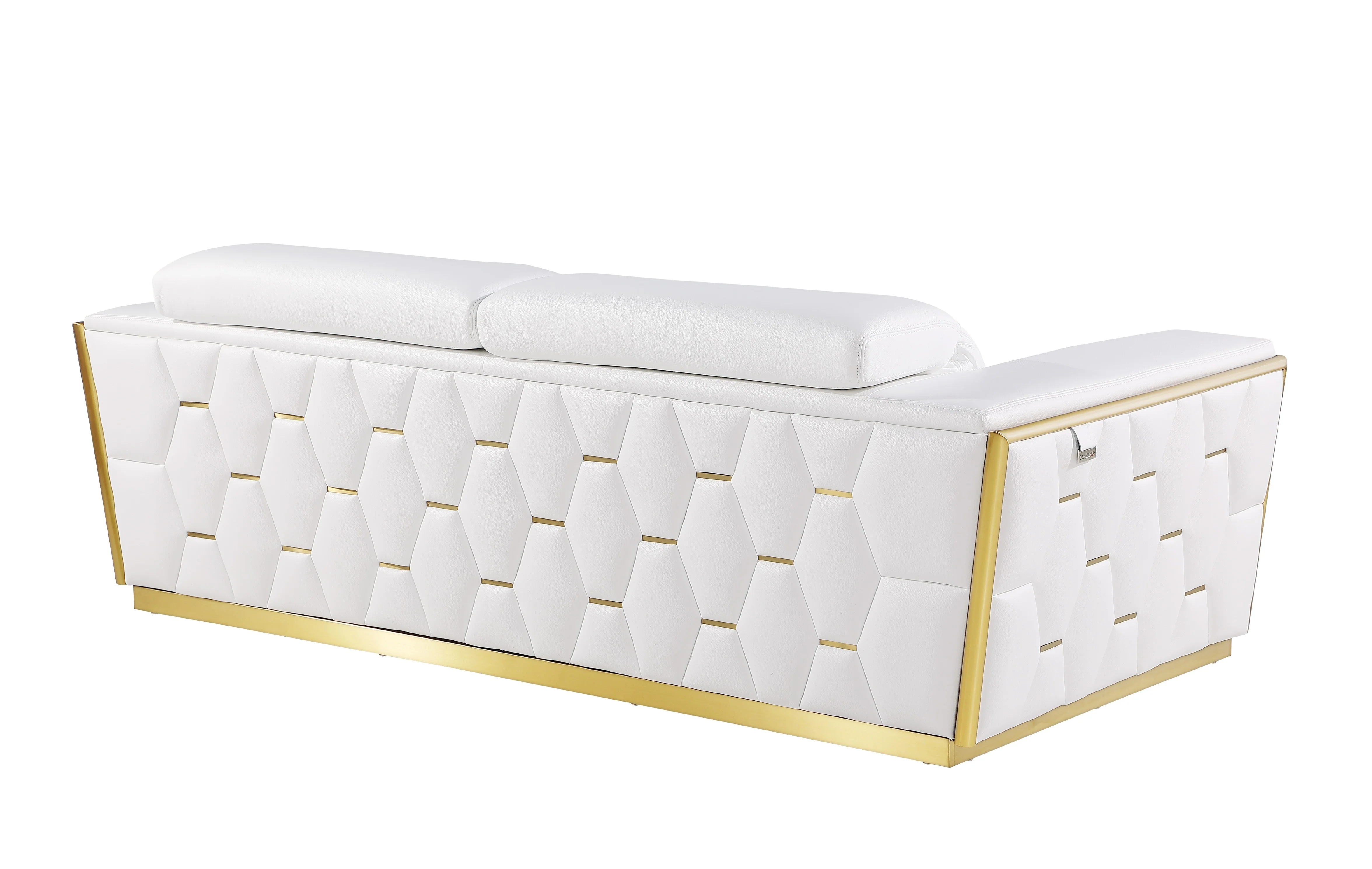 Global United 1111 Sofa - White Italian Leather - Image 2