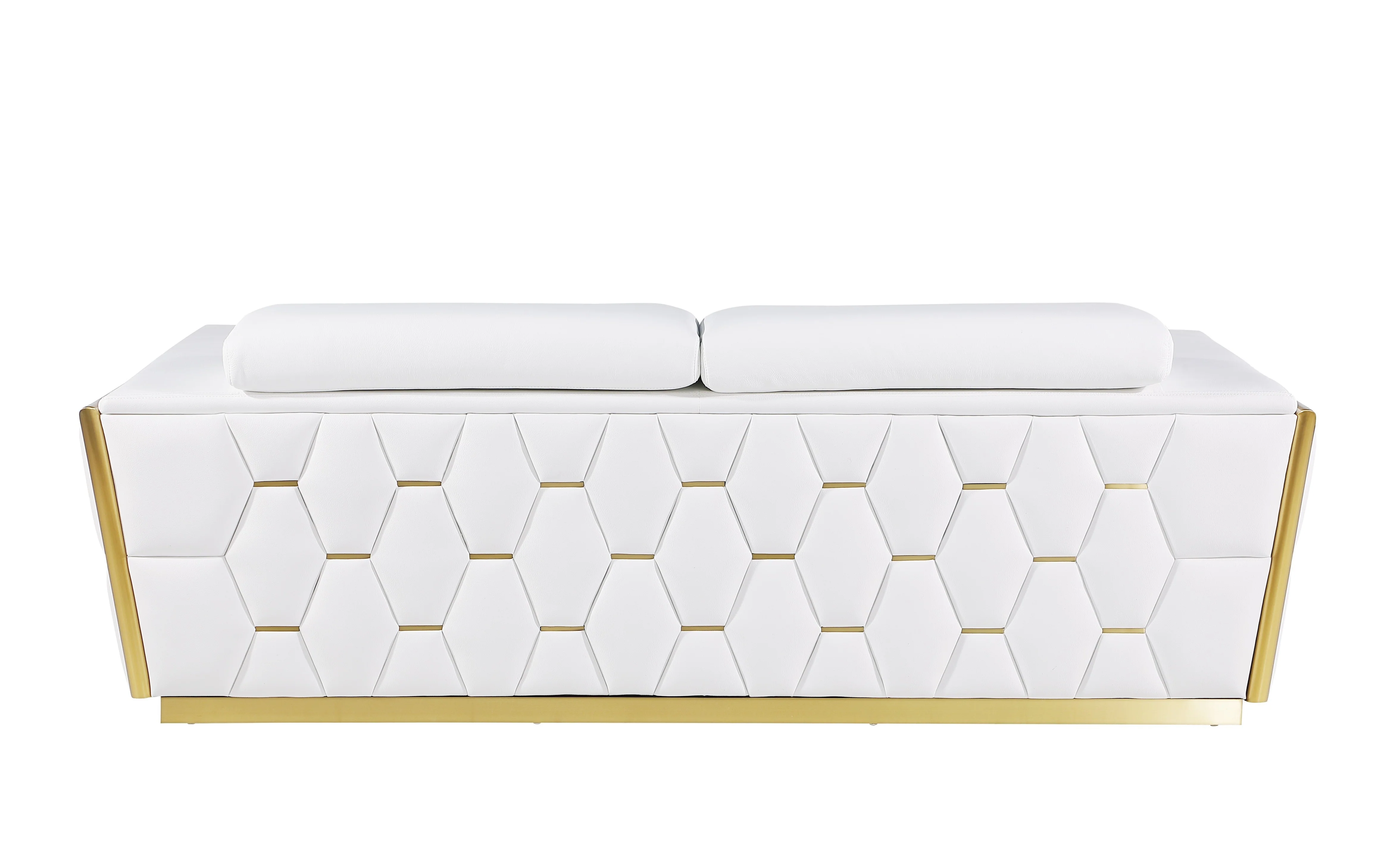 Global United 1111 Sofa - White Italian Leather - Image 3