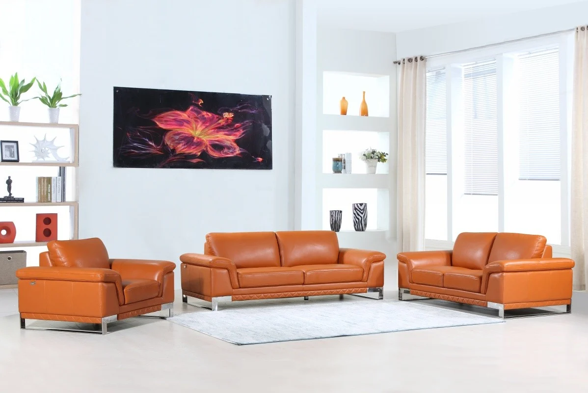 Global United 411 Italian Leather Sofa Collection - 3 Colors - Image 6