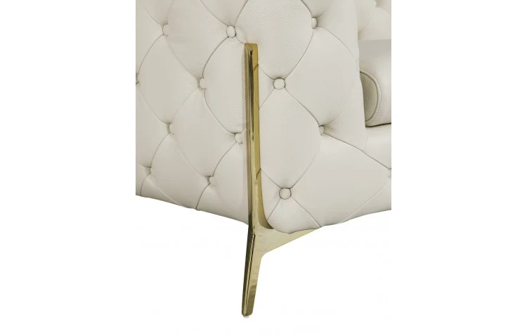 Global United 970 Italian Leather 2 Pc Set - Beige - Image 8