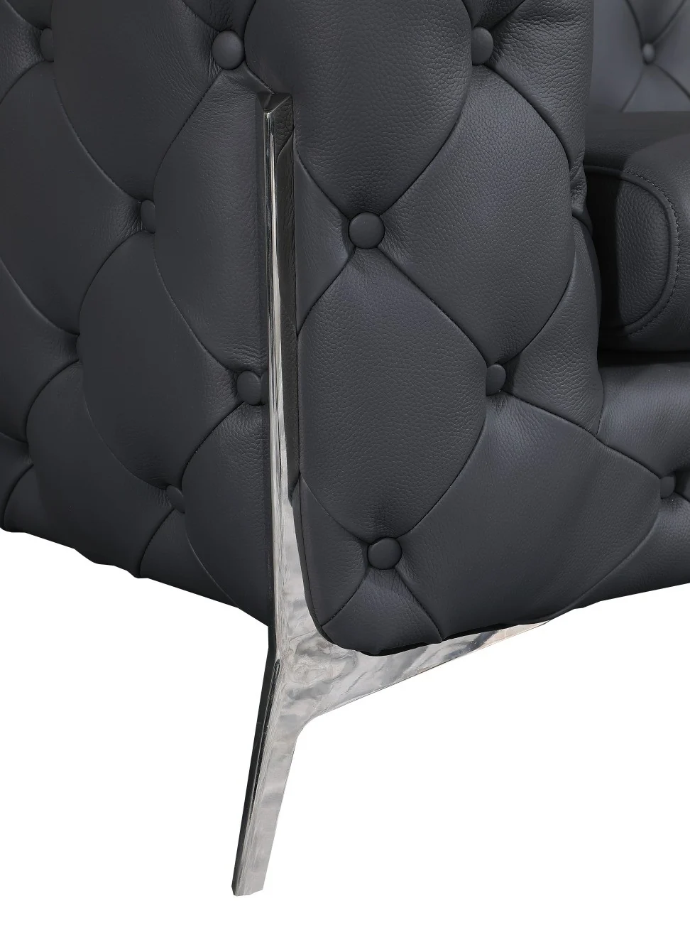 Global United 970 Italian Leather 2 Pc Set - Dark Grey - Image 7