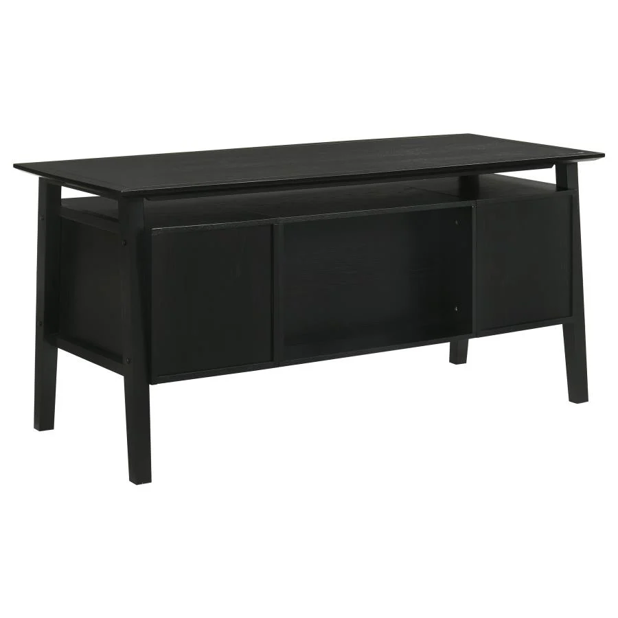 Goodson Double Pedestal Black Computer Desk - Image 8