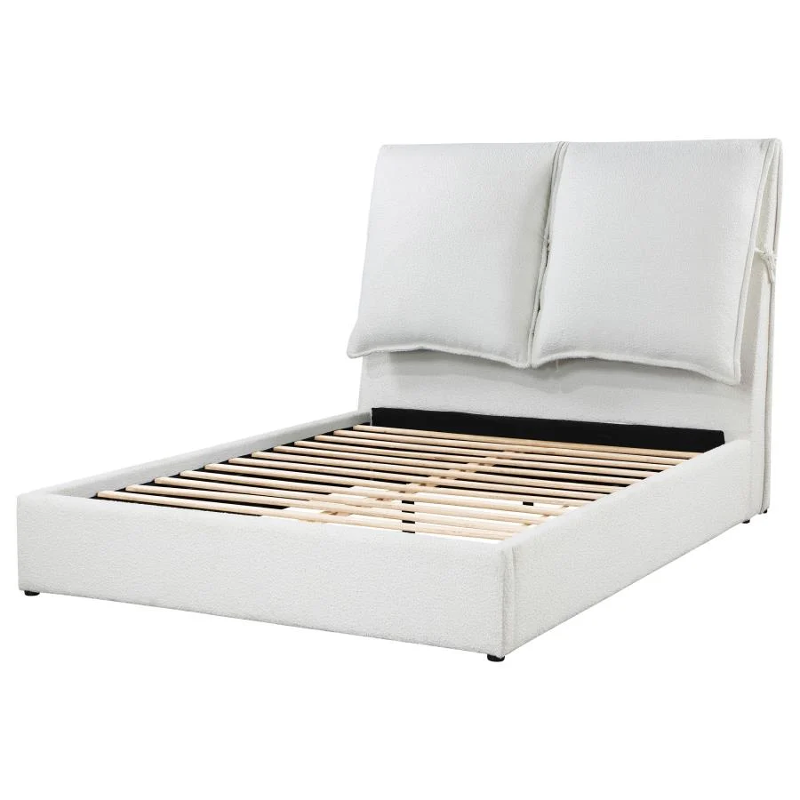 Gwendoline 306040Q White Boucle Bed - Image 5