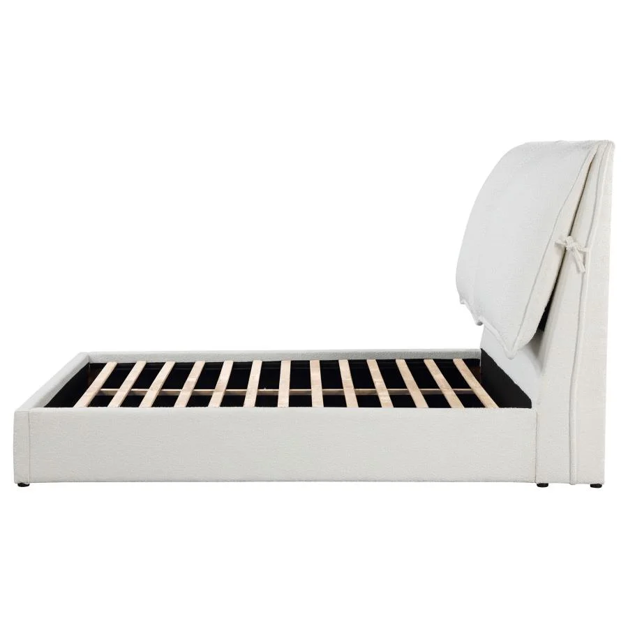 Gwendoline 306040Q White Boucle Bed - Image 6