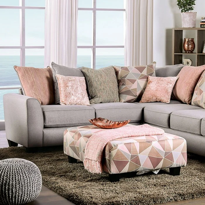 Harriden Gray Chenille Sectional - Made in USA - Image 2