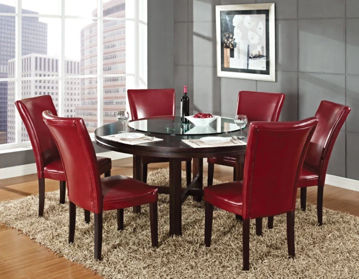 Hartford Round Table Dining Set - Red or Brown Chairs - Image 7