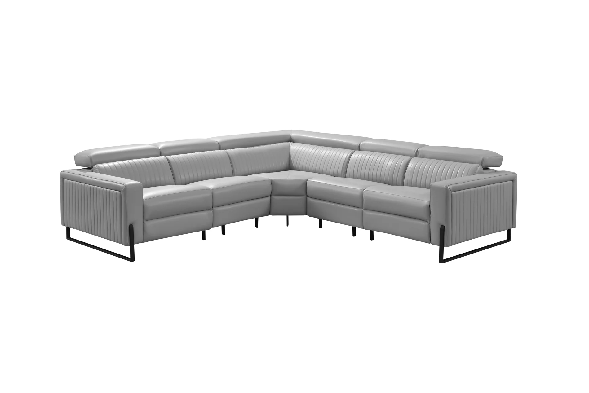 Havana ESF 2787 Top Grain Leather Gray Sectional - Image 3