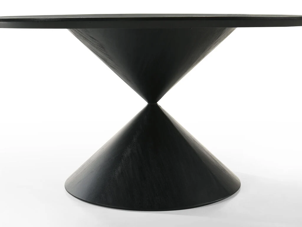 Haven 7 Pc 59" Round Ebony Black Pedestal Dining Set - Image 4