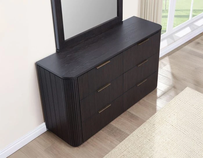 Henry 4 Pc Reeded Bedroom Set - Espresso - Image 5