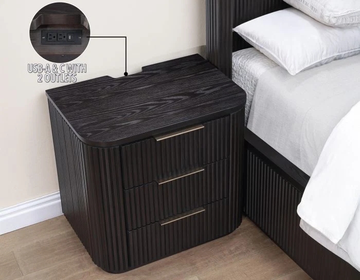 Henry 4 Pc Reeded Bedroom Set - Espresso - Image 7