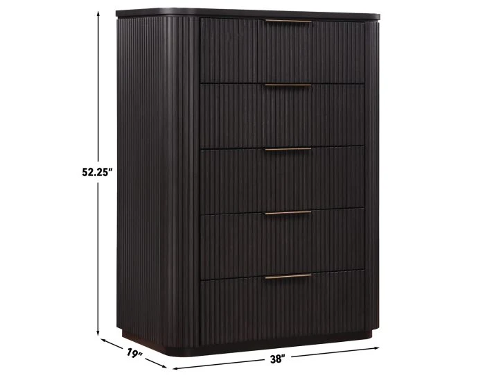 Henry 5 Drawer Reeded Chest HEN900NC - Image 7