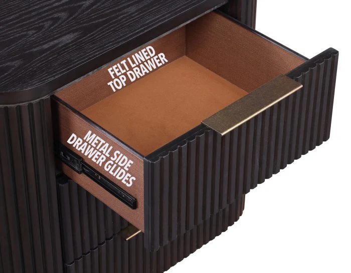 Henry Reeded 3-Drawer Nightstand - Espresso Finish - Image 7
