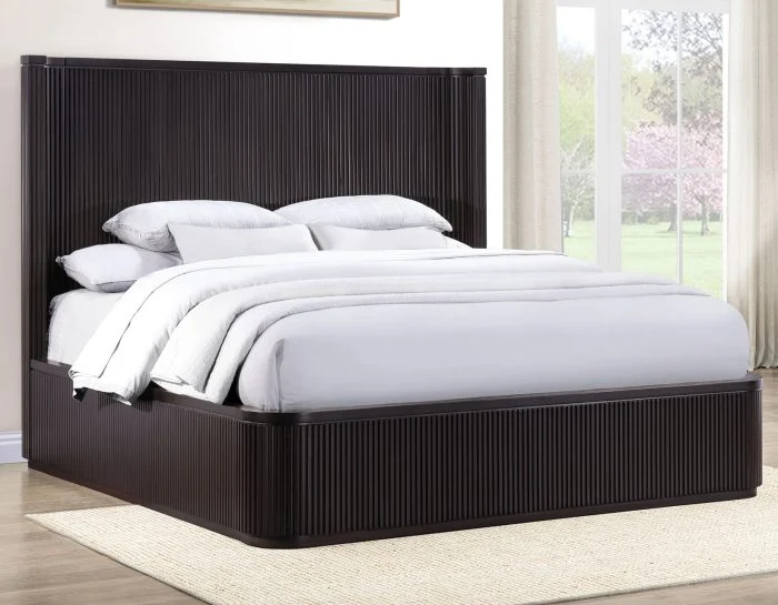 Henry Reeded Queen Bed - Espresso Finish