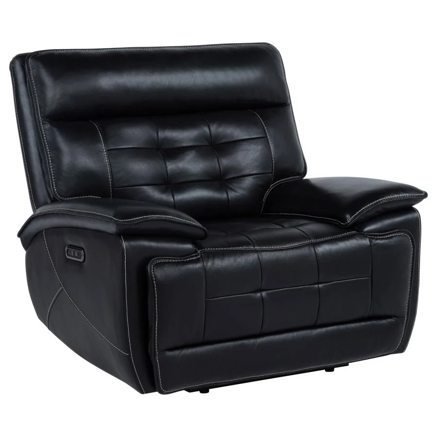 Hewitt Leather Upholstered Dual Power Recliner - Image 3