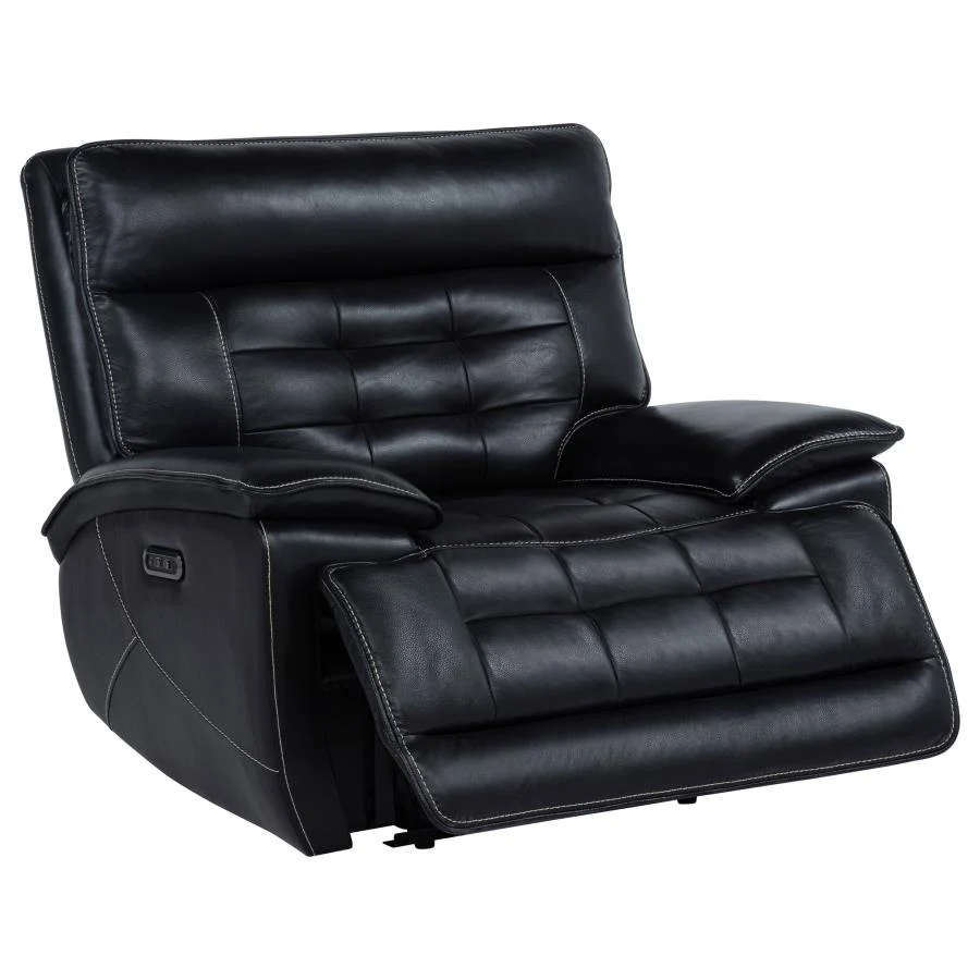 Hewitt Leather Upholstered Dual Power Recliner - Image 4