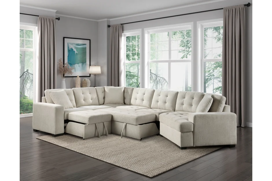 Homelegance 9401BEG - Logansport 4 Pc Sectional - Image 2