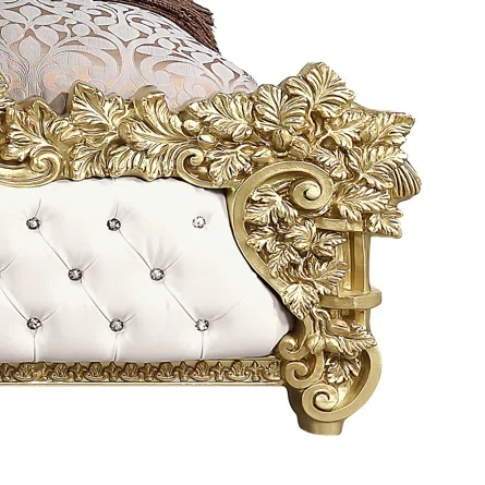 Homey Design HD-8086 Metallic Gold Bedroom Set - Image 4