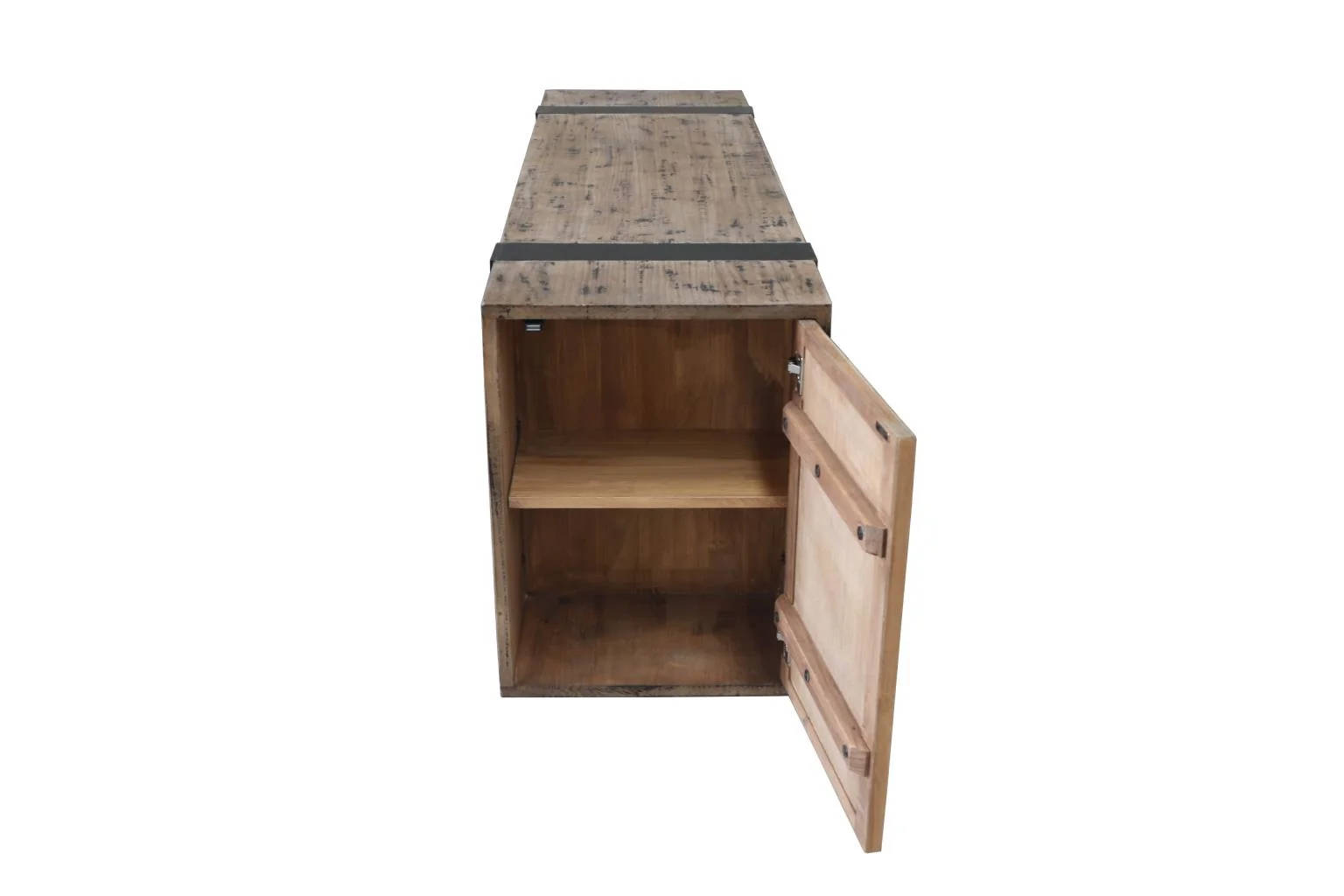 Huntington Wine Cabinet Natural with Antique Black - Image 3