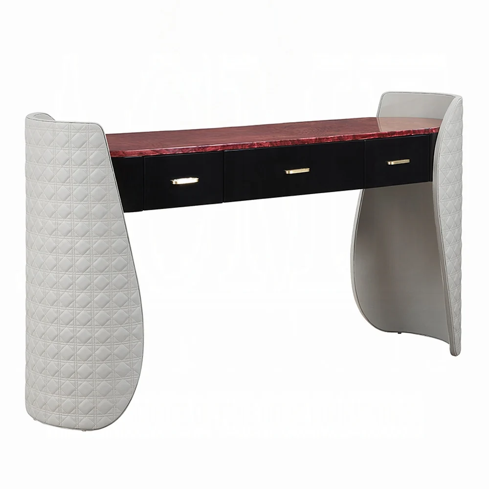 Jamonica Leather & Wood Grain Vanity Desk AC20020 - Image 2