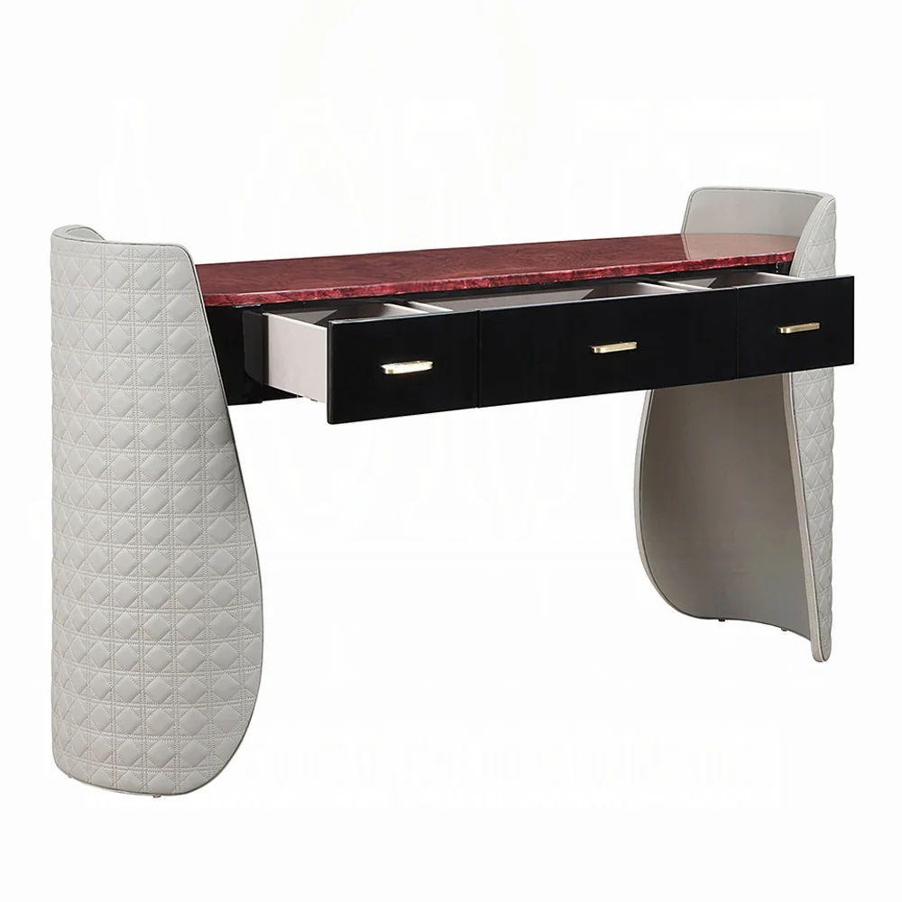 Jamonica Leather & Wood Grain Vanity Desk AC20020 - Image 4