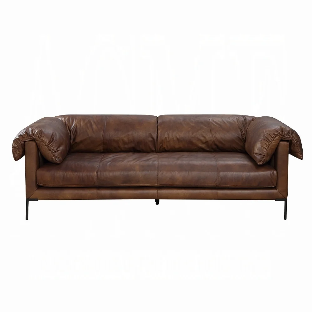 Jaron Mocha Leather Sofa LV02980 - Image 3
