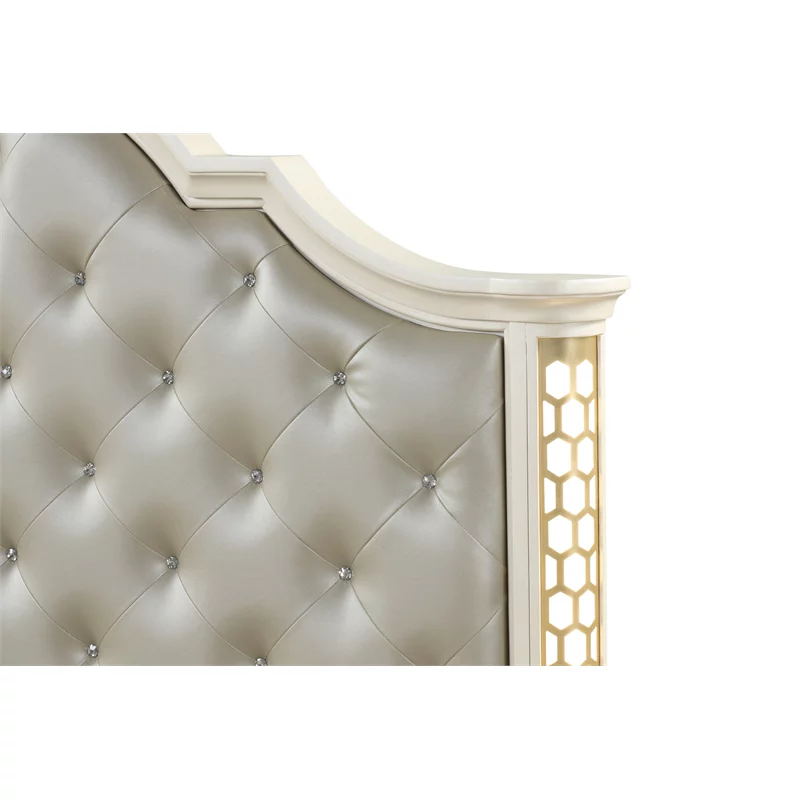 Jasmine Bedroom Collection Beige Finish - Image 4