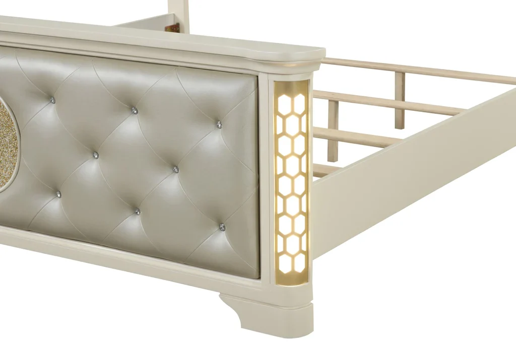 Jasmine Bedroom Collection Beige Finish - Image 5