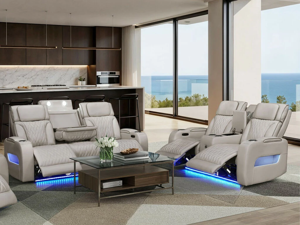 Jazz Ice Leather Aire Power Sofa & Loveseat 81641-SL - Image 2