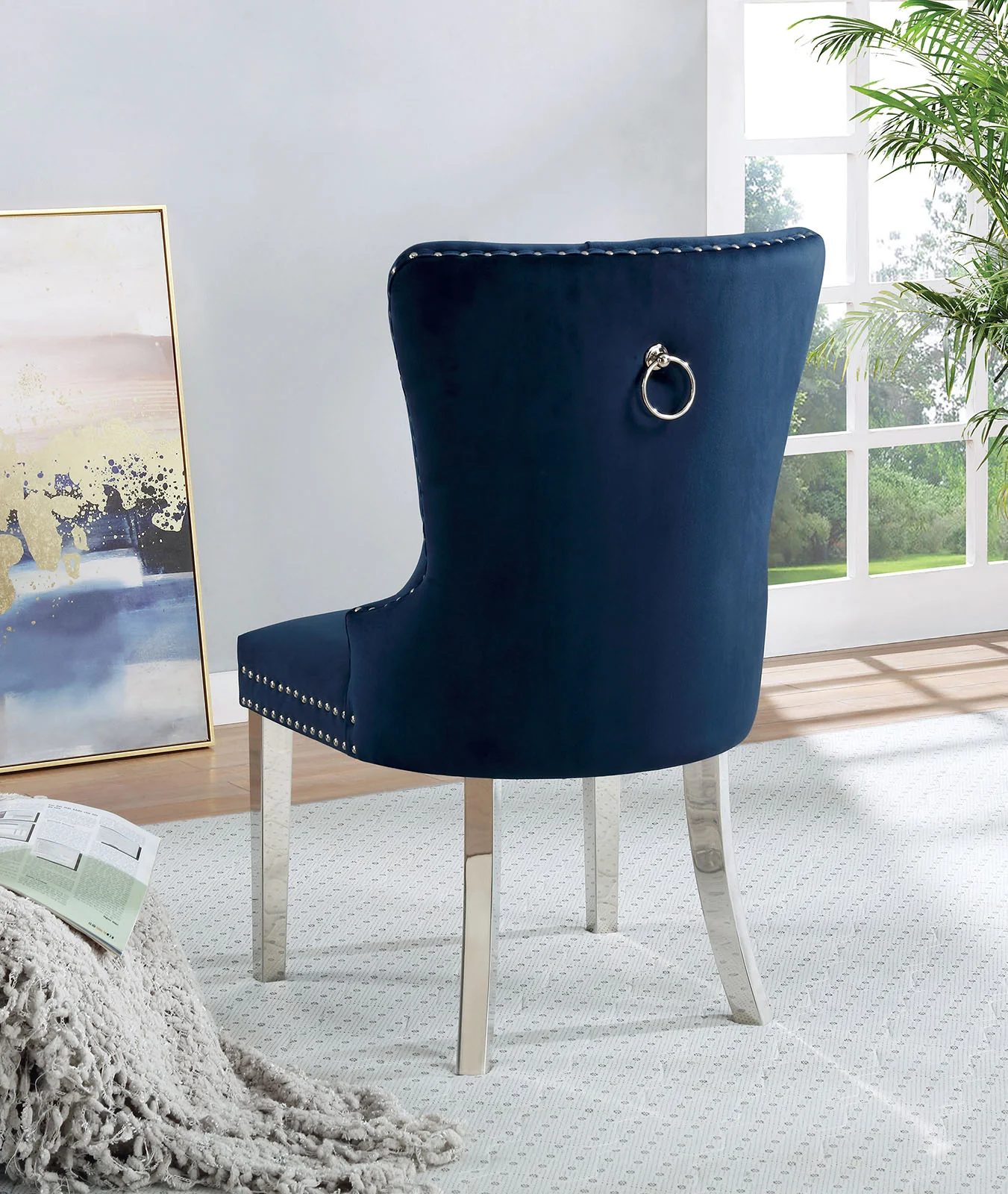 Jewett Blue Wingback Chair - Set of 2 - Image 2
