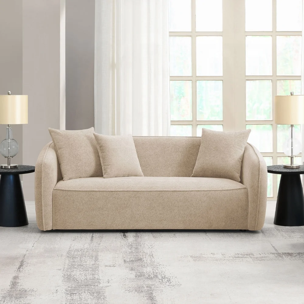 Keith Beige Chenille 2 Pc Sofa Set - Image 2