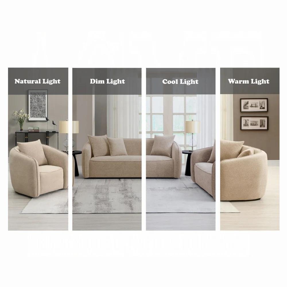 Keith Beige Chenille 2 Pc Sofa Set - Image 9