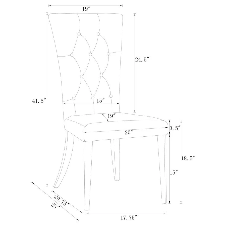 Kerwin 111103 Gray Velvet Chair - Set of 2 - Image 5