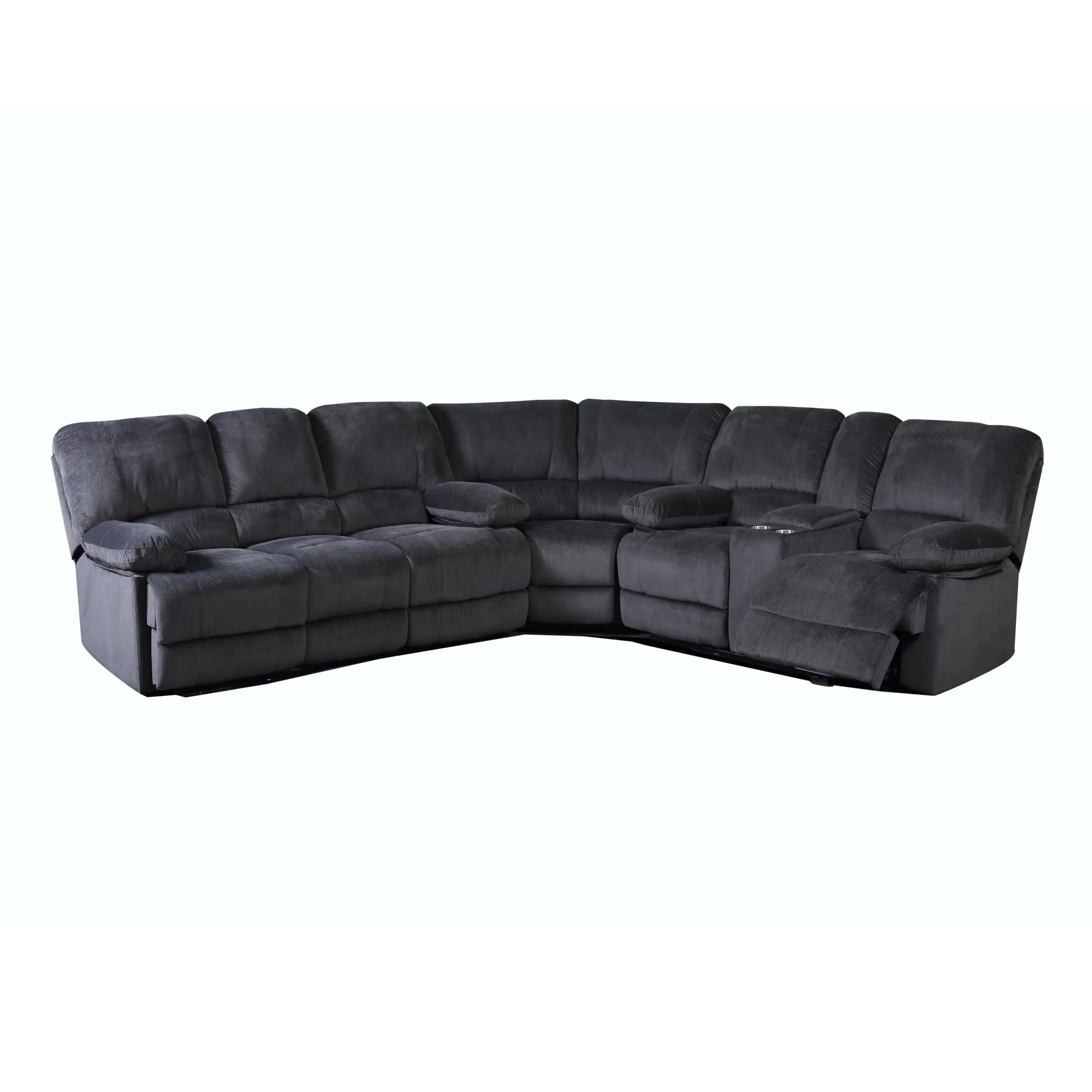 Kevin 3 Pc Sectional - Gray Polyester - Image 2