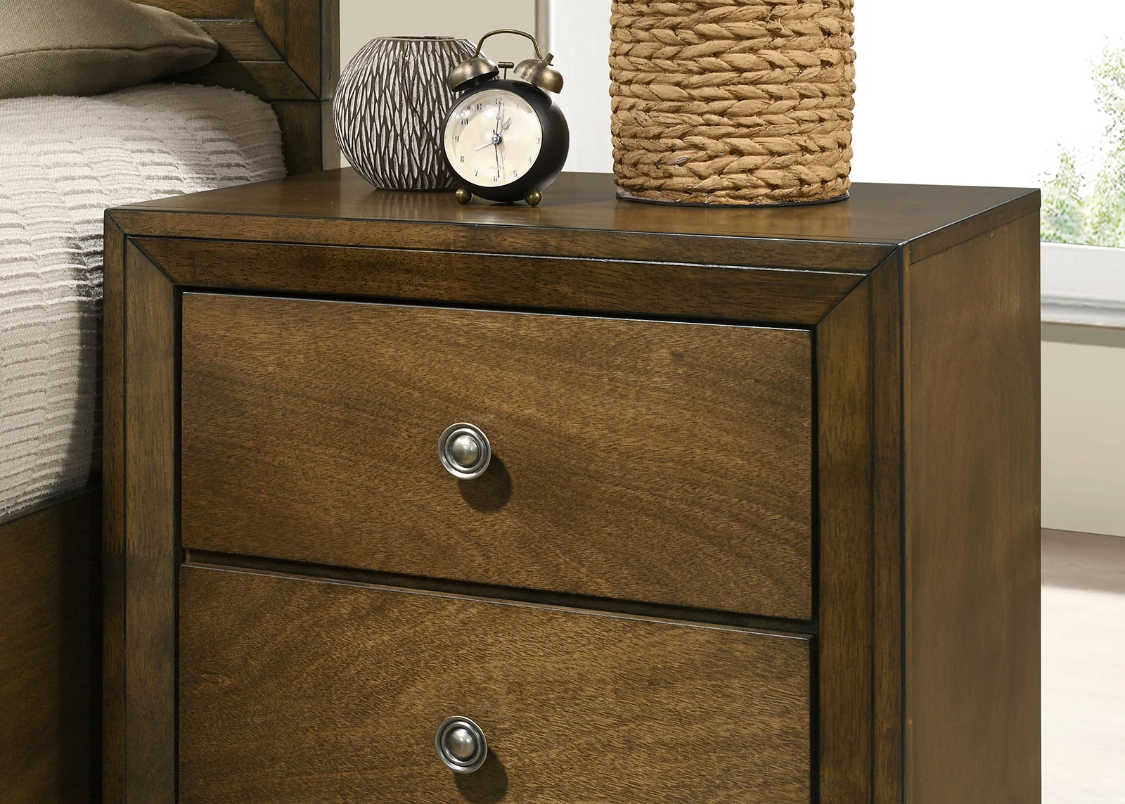 Kirkham Walnut 4 Pc  Bedroom Set by FOA - Image 5
