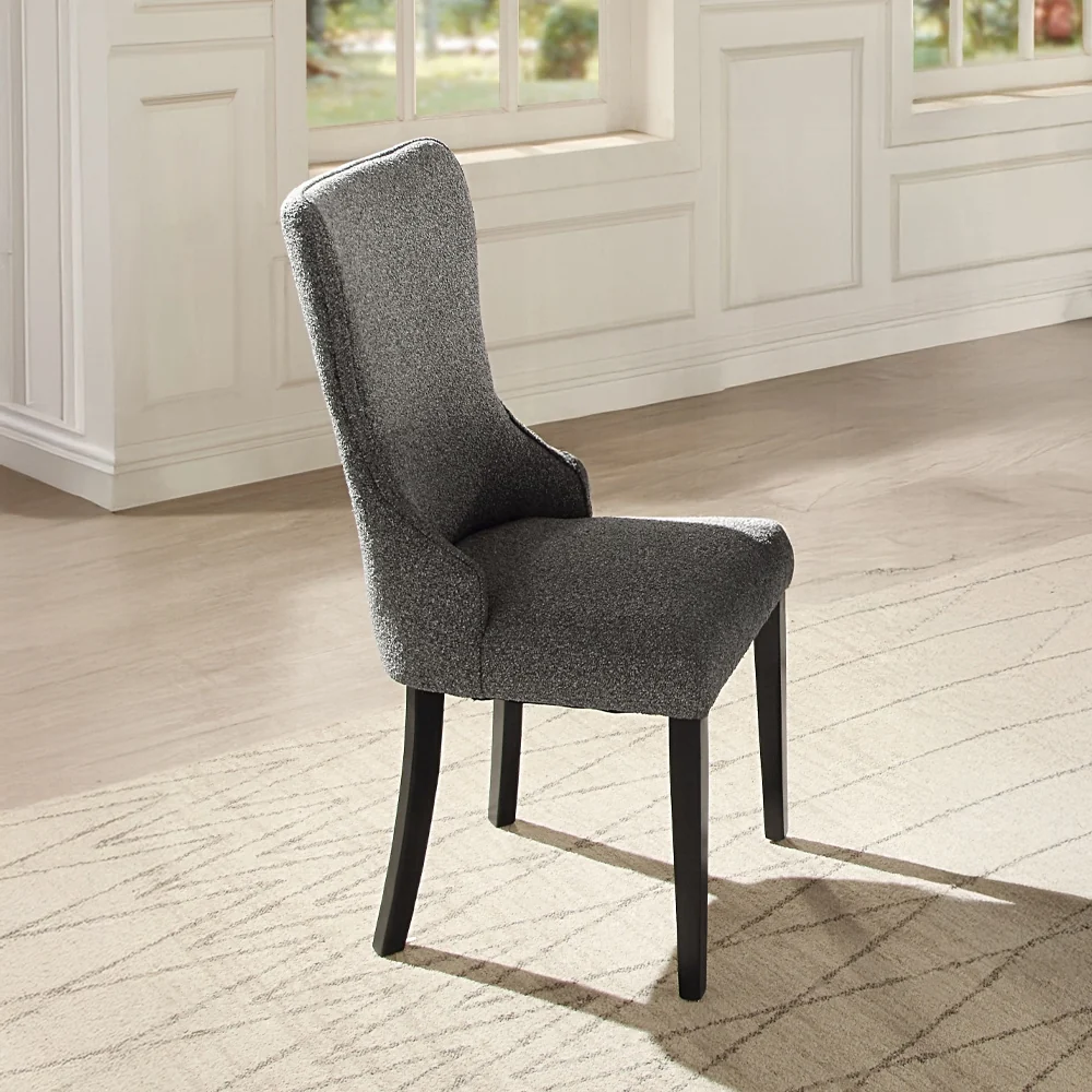 Koen 5 Pc Dining Set - Gray Boucle Chair - Image 6