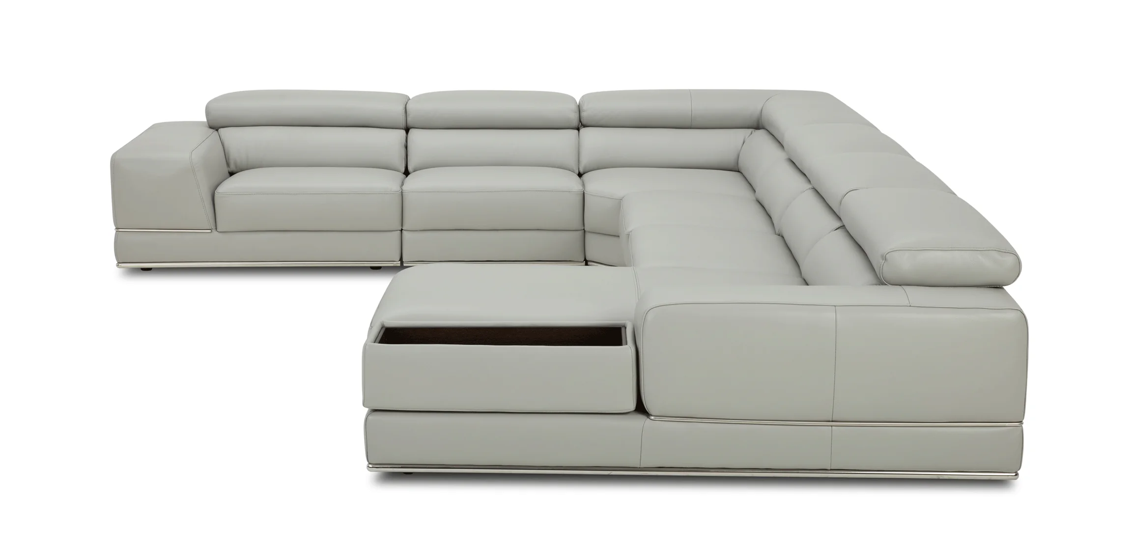 Kuka Gray Top Grain Leather Sectional by ESF - Image 5