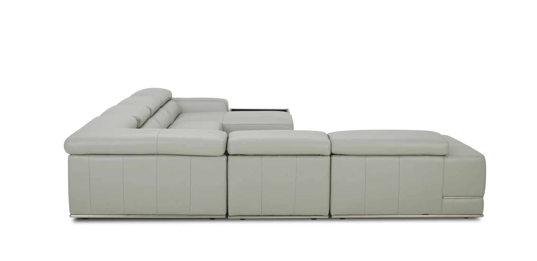 Kuka Gray Top Grain Leather Sectional by ESF - Image 8
