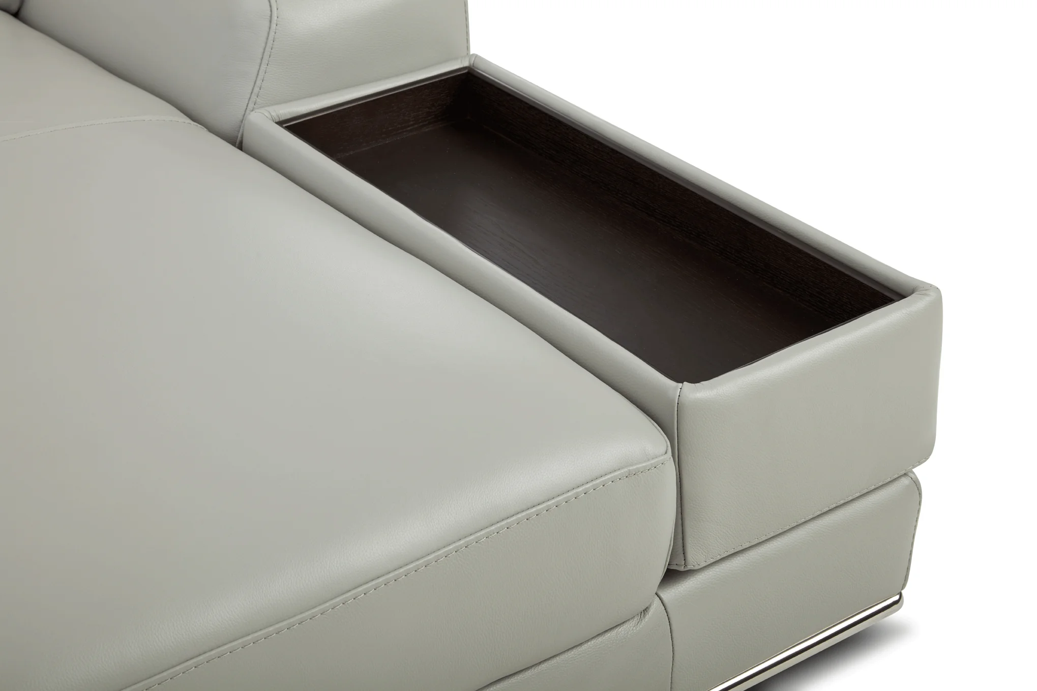 Kuka Gray Top Grain Leather Sectional by ESF - Image 9