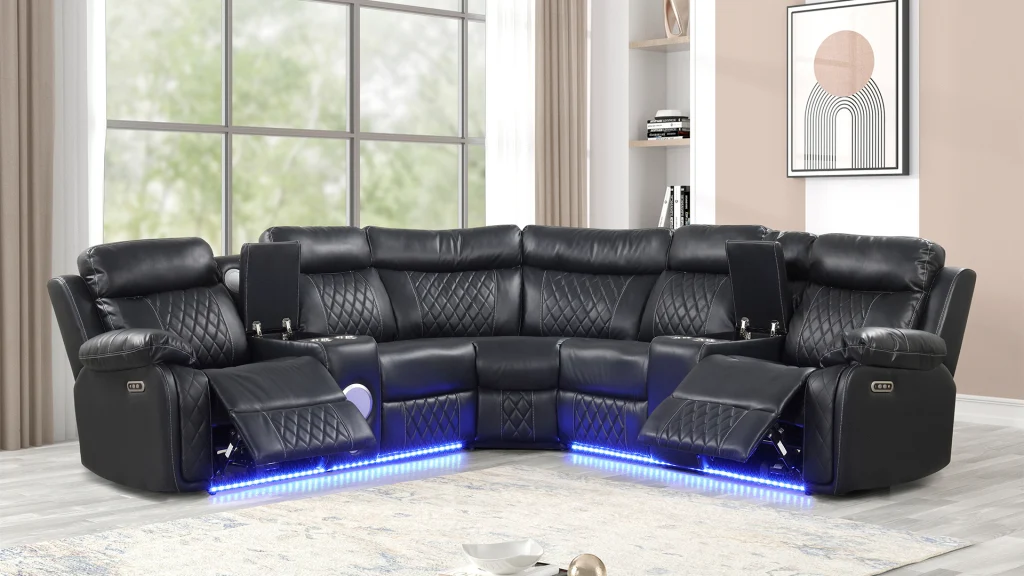 Lacrosse Sectional 2 Power Recliners by Galaxy