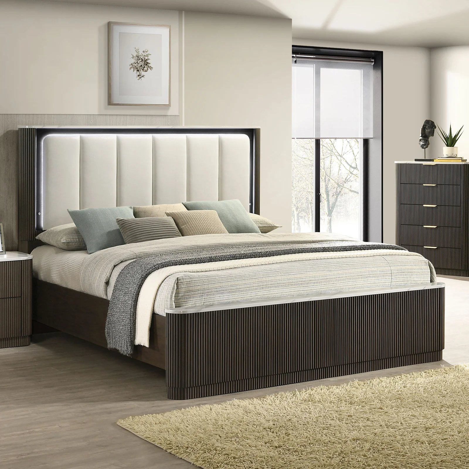 Lantrisant Dark Walnut Bedroom Collection - Image 2