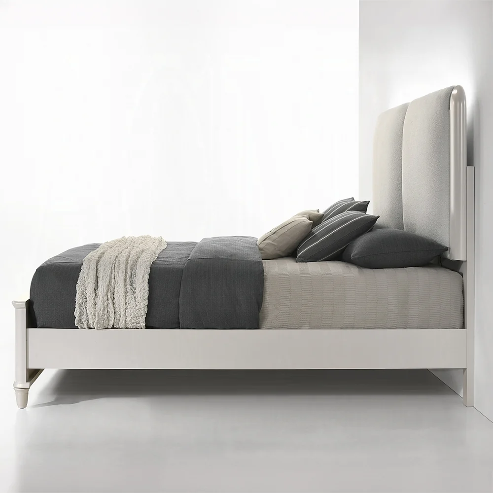 Laveda Gray Boucle Bedroom Set w/LED - Image 5