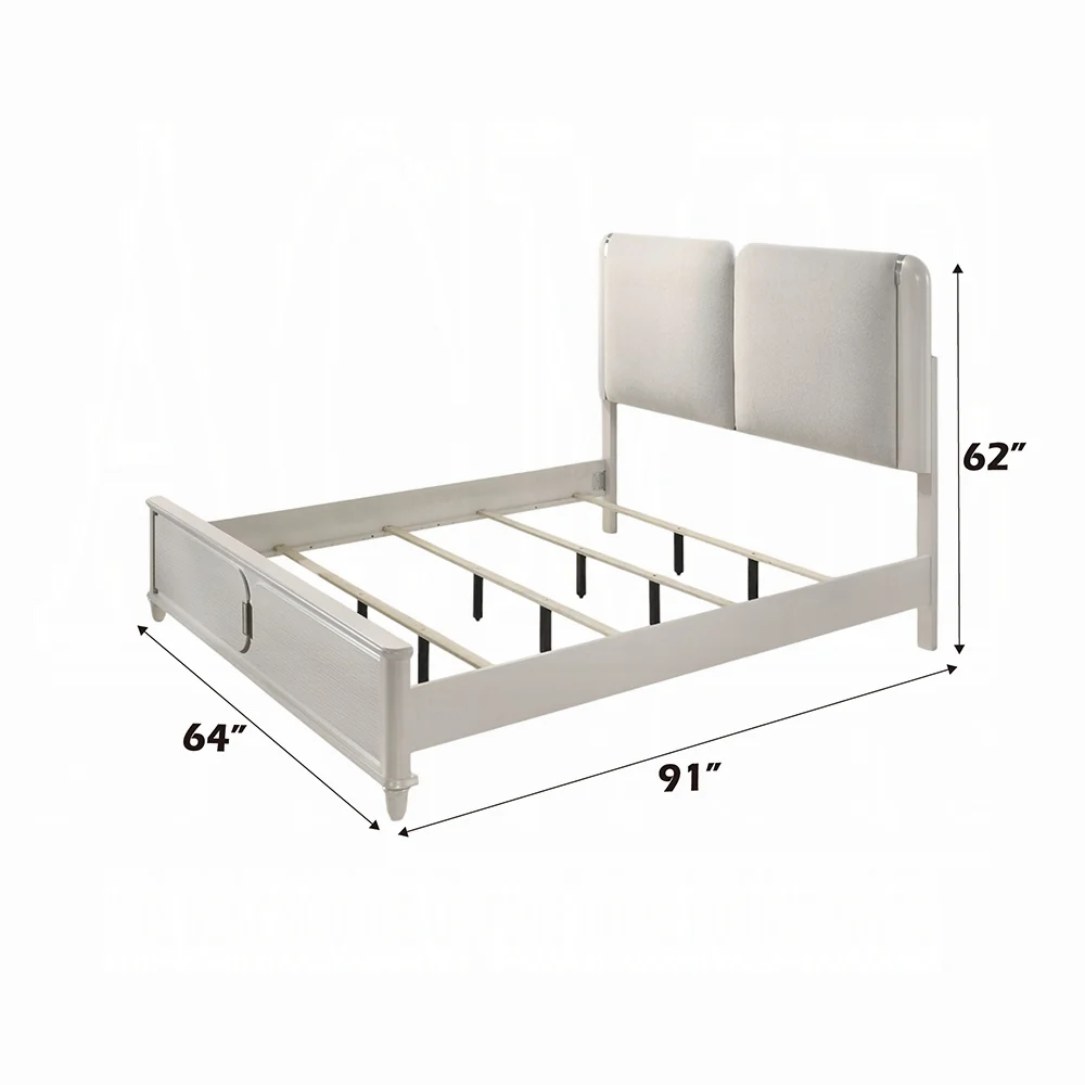 Laveda Gray Boucle Bedroom Set w/LED - Image 6