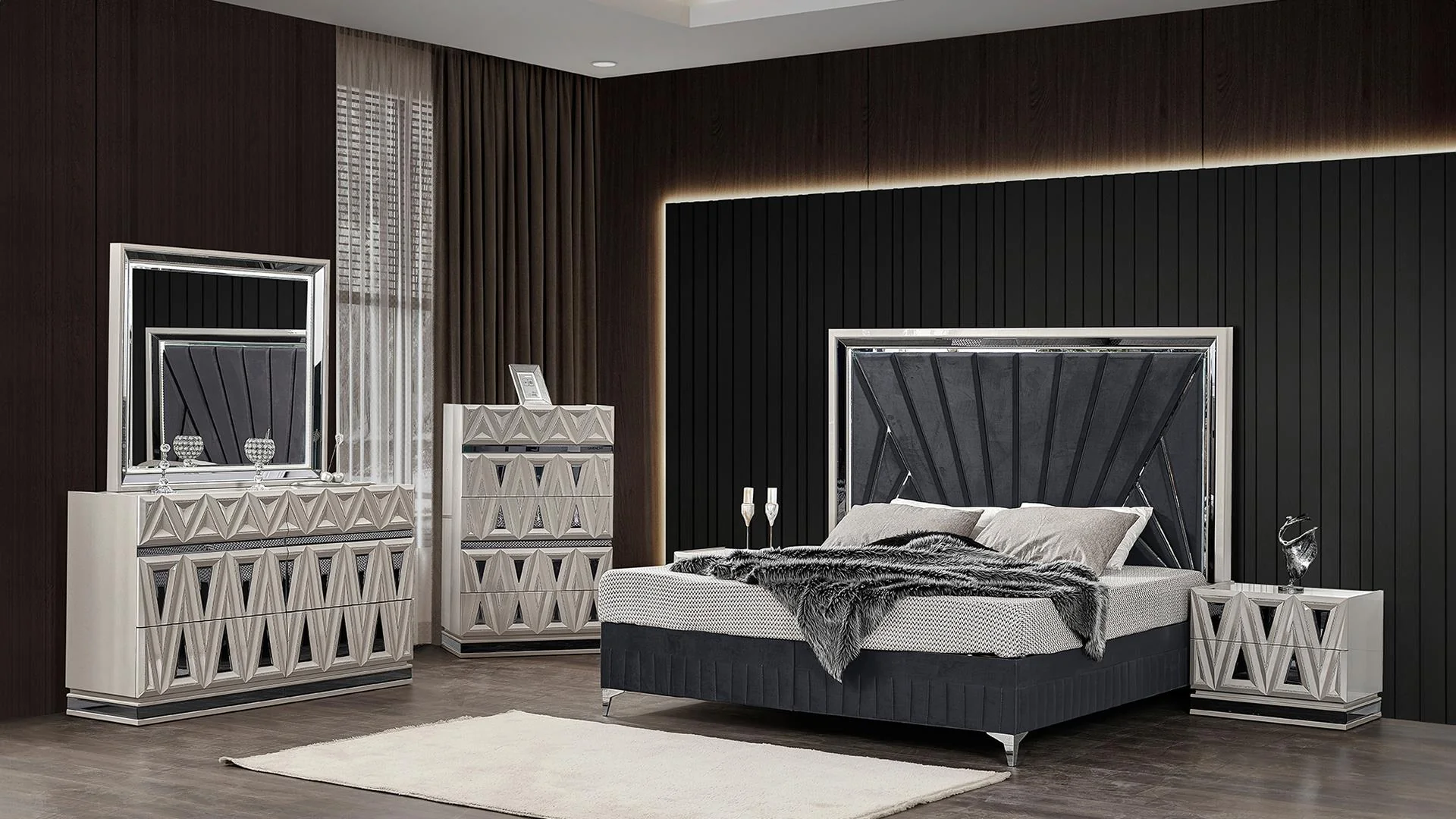 Lavita 4 Pc Bedroom Set - King Bed