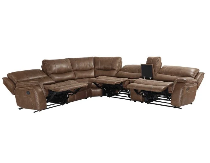 Lehi 6 Pc Brindle Manual Reclining Sectional - Image 4