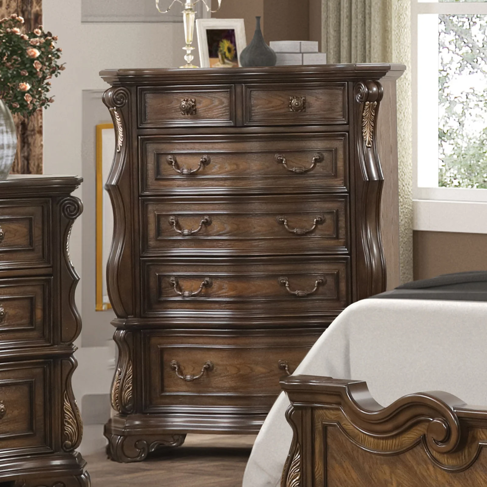 Leovanni 5 Drawer Chest  FM70003DB-C